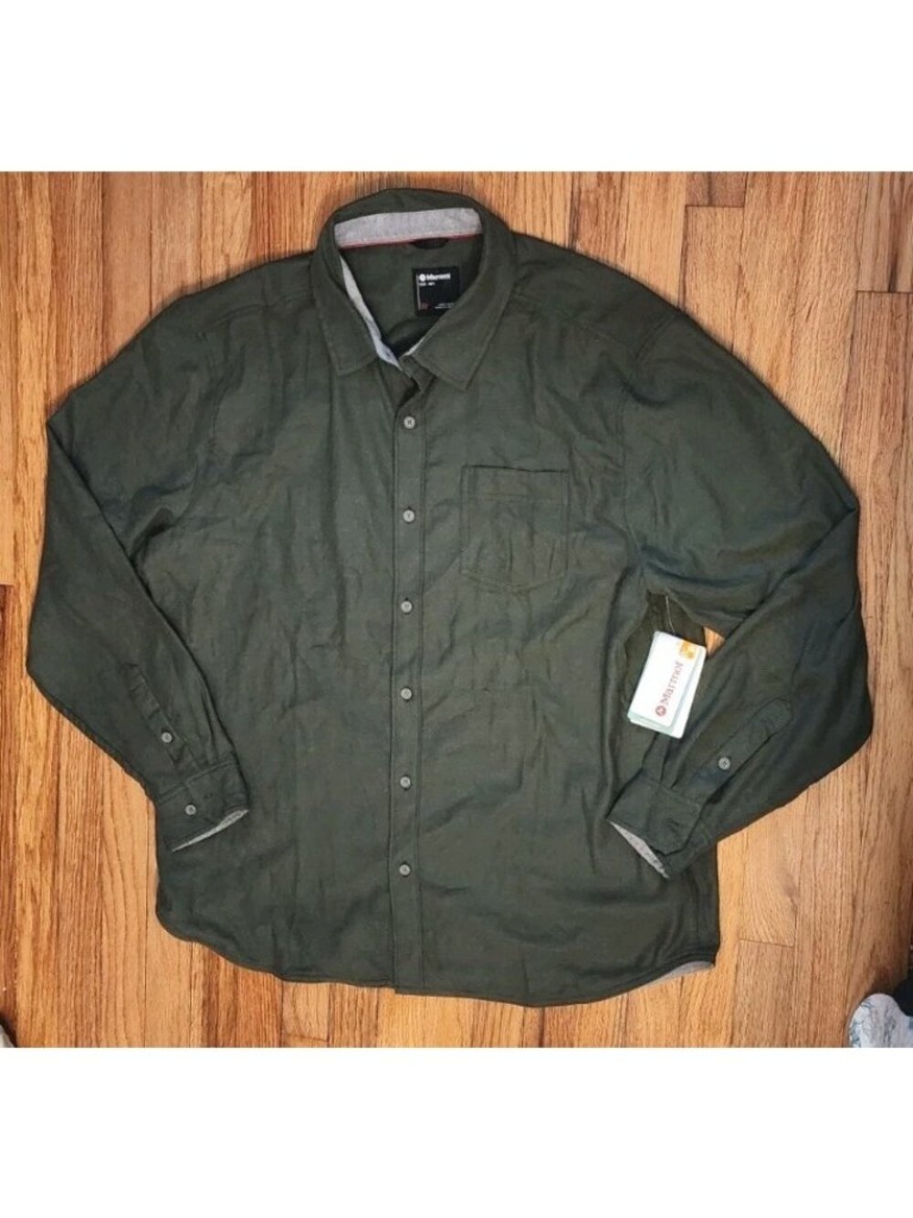 Marmot Midweight Flannel LS Long Sleeve Shirt Green XXL 2XL Hobson Soft NEW
